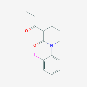 molecular formula C14H16INO2 B13208938 1-(2-Iodophenyl)-3-propanoylpiperidin-2-one 