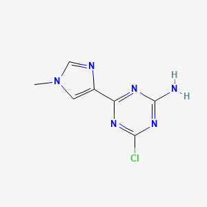 molecular formula C7H7ClN6 B13209002 4-Chloro-6-(1-methyl-1H-imidazol-4-yl)-1,3,5-triazin-2-amine 