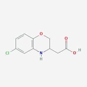 2-(6-chloro-3,4-dihydro-2H-benzo[b][1,4]oxazin-3-yl)acetic acid