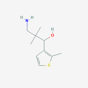 molecular formula C10H17NOS B13209110 3-Amino-2,2-dimethyl-1-(2-methylthiophen-3-yl)propan-1-ol 