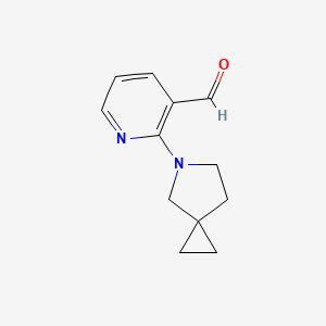 molecular formula C12H14N2O B13209141 2-{5-Azaspiro[2.4]heptan-5-yl}pyridine-3-carbaldehyde 