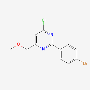 molecular formula C12H10BrClN2O B13209148 2-(4-Bromophenyl)-4-chloro-6-(methoxymethyl)pyrimidine 