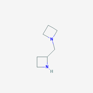 molecular formula C7H14N2 B13209168 2-[(Azetidin-1-yl)methyl]azetidine 