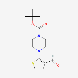 molecular formula C14H20N2O3S B13209212 tert-Butyl 4-(3-formylthiophen-2-yl)piperazine-1-carboxylate 