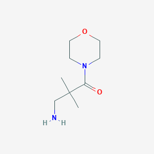 molecular formula C9H18N2O2 B13209230 3-Amino-2,2-dimethyl-1-(morpholin-4-YL)propan-1-one 