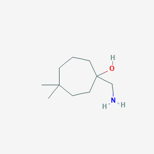 molecular formula C10H21NO B13209235 1-(Aminomethyl)-4,4-dimethylcycloheptan-1-ol 