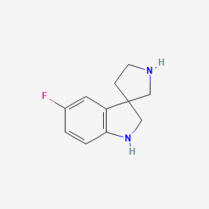 molecular formula C11H13FN2 B13209238 5-Fluoro-1,2-dihydrospiro[indole-3,3'-pyrrolidine] 