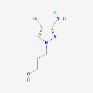 molecular formula C6H10BrN3O B13209242 3-(3-amino-4-bromo-1H-pyrazol-1-yl)propan-1-ol 