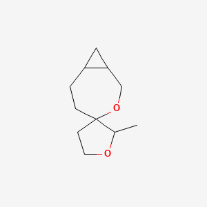 molecular formula C11H18O2 B13209246 2'-Methyl-3-oxaspiro[bicyclo[5.1.0]octane-4,3'-oxolane] 