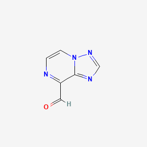 molecular formula C6H4N4O B13209305 [1,2,4]Triazolo[1,5-a]pyrazine-8-carbaldehyde 