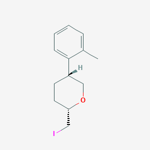 molecular formula C13H17IO B13209329 (2S,5R)-2-(Iodomethyl)-5-(2-methylphenyl)oxane 