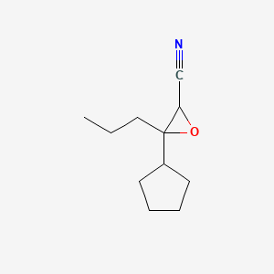 molecular formula C11H17NO B13209343 3-Cyclopentyl-3-propyloxirane-2-carbonitrile 