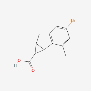 molecular formula C12H11BrO2 B13209396 4-Bromo-2-methyl-1H,1aH,6H,6aH-cyclopropa[a]indene-1-carboxylic acid 