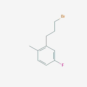 molecular formula C10H12BrF B13209428 2-(3-Bromopropyl)-4-fluoro-1-methylbenzene 