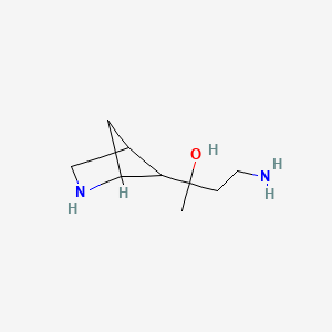 molecular formula C9H18N2O B13209440 4-Amino-2-{2-azabicyclo[2.1.1]hexan-5-yl}butan-2-ol 