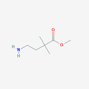 molecular formula C7H15NO2 B13209442 Methyl 4-amino-2,2-dimethylbutanoate 