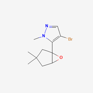 molecular formula C11H15BrN2O B13209464 4-Bromo-5-{3,3-dimethyl-6-oxabicyclo[3.1.0]hexan-1-yl}-1-methyl-1H-pyrazole 