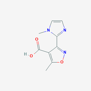 molecular formula C9H9N3O3 B13209475 5-Methyl-3-(1-methyl-1H-imidazol-2-YL)-1,2-oxazole-4-carboxylic acid 