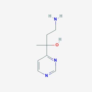 molecular formula C8H13N3O B13209530 4-Amino-2-(pyrimidin-4-yl)butan-2-ol 