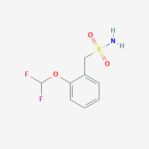 molecular formula C8H9F2NO3S B13209536 Benzenemethanesulfonamide,2-(difluoromethoxy)- 