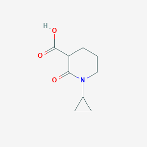 molecular formula C9H13NO3 B13209558 1-Cyclopropyl-2-oxopiperidine-3-carboxylic acid 