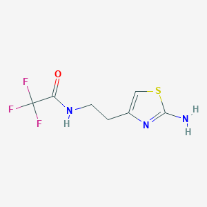 molecular formula C7H8F3N3OS B13209572 N-[2-(2-Amino-1,3-thiazol-4-yl)ethyl]-2,2,2-trifluoroacetamide 