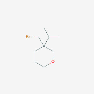 molecular formula C9H17BrO B13209584 3-(Bromomethyl)-3-(propan-2-yl)oxane 