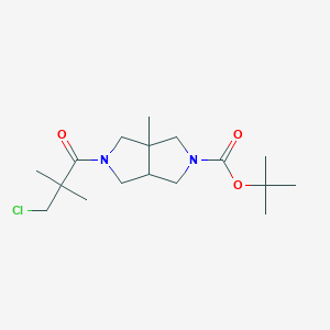 molecular formula C17H29ClN2O3 B13209598 tert-Butyl 5-(3-chloro-2,2-dimethylpropanoyl)-3a-methyl-octahydropyrrolo[3,4-c]pyrrole-2-carboxylate 