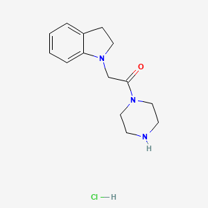 2-(2,3-dihydro-1H-indol-1-yl)-1-(piperazin-1-yl)ethan-1-one hydrochloride