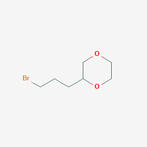 molecular formula C7H13BrO2 B13209707 2-(3-Bromopropyl)-1,4-dioxane 