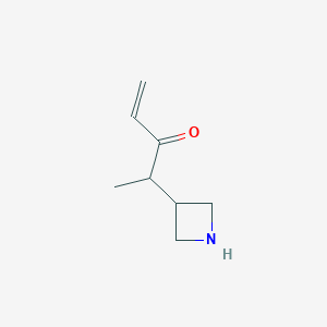 molecular formula C8H13NO B13209727 4-(Azetidin-3-yl)pent-1-en-3-one 