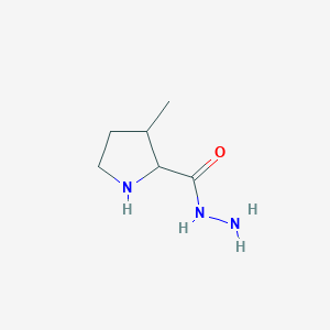 molecular formula C6H13N3O B13209772 3-Methylpyrrolidine-2-carbohydrazide 