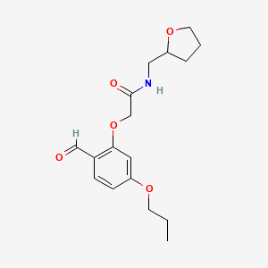 molecular formula C17H23NO5 B13209783 2-(2-formyl-5-propoxyphenoxy)-N-(tetrahydrofuran-2-ylmethyl)acetamide 