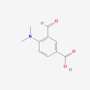 molecular formula C10H11NO3 B13209803 4-(Dimethylamino)-3-formylbenzoic acid 