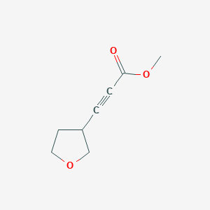 molecular formula C8H10O3 B13209832 Methyl 3-(oxolan-3-yl)prop-2-ynoate 