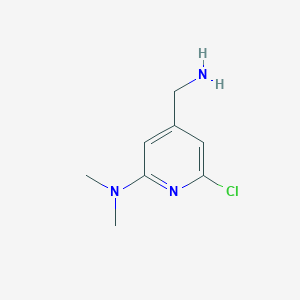 molecular formula C8H12ClN3 B13209875 4-(Aminomethyl)-6-chloro-N,N-dimethylpyridin-2-amine 