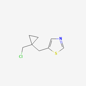 molecular formula C8H10ClNS B13209916 5-([1-(Chloromethyl)cyclopropyl]methyl)-1,3-thiazole 