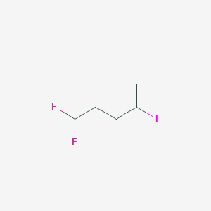 molecular formula C5H9F2I B13209921 1,1-Difluoro-4-iodopentane 