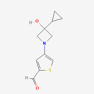 4-(3-Cyclopropyl-3-hydroxyazetidin-1-yl)thiophene-2-carbaldehyde