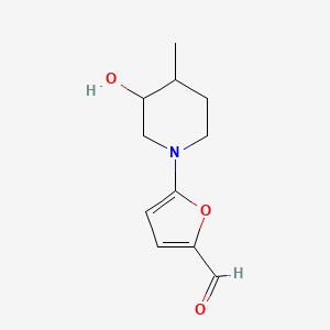 molecular formula C11H15NO3 B13209953 5-(3-Hydroxy-4-methylpiperidin-1-yl)furan-2-carbaldehyde 