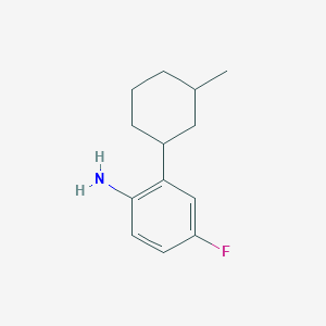 molecular formula C13H18FN B13209956 4-Fluoro-2-(3-methylcyclohexyl)aniline 