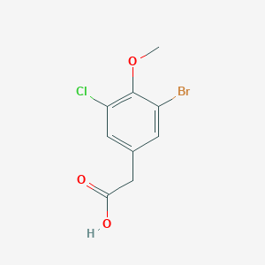 molecular formula C9H8BrClO3 B13210030 2-(3-Bromo-5-chloro-4-methoxyphenyl)acetic acid 