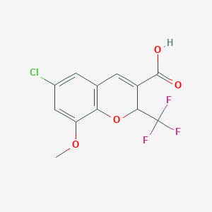 6-Chloro-8-methoxy-2-(trifluoromethyl)-2H-chromene-3-carboxylic acid