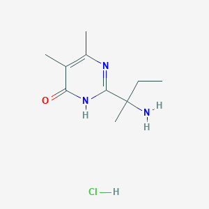 molecular formula C10H18ClN3O B13210084 2-(2-Aminobutan-2-yl)-5,6-dimethyl-1,4-dihydropyrimidin-4-one hydrochloride CAS No. 1354954-56-5