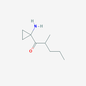 molecular formula C9H17NO B13210165 1-(1-Aminocyclopropyl)-2-methylpentan-1-one 