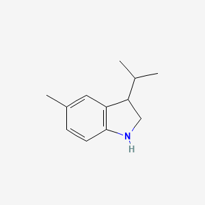 molecular formula C12H17N B13210198 5-Methyl-3-(propan-2-YL)-2,3-dihydro-1H-indole 