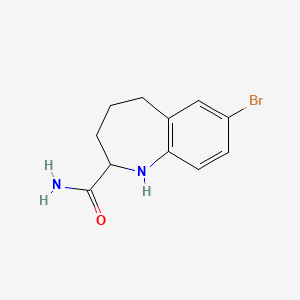 molecular formula C11H13BrN2O B13210244 7-Bromo-2,3,4,5-tetrahydro-1H-1-benzazepine-2-carboxamide 