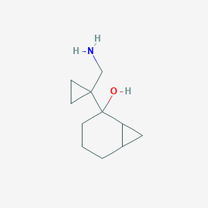 molecular formula C11H19NO B13210330 2-[1-(Aminomethyl)cyclopropyl]bicyclo[4.1.0]heptan-2-ol 