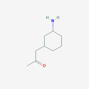 molecular formula C9H17NO B13210345 1-(3-Aminocyclohexyl)propan-2-one 