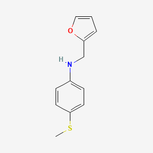 molecular formula C12H13NOS B13210430 n-(Furan-2-ylmethyl)-4-(methylthio)aniline 